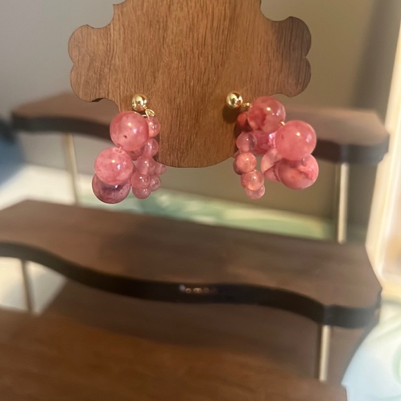 Elegant Vintage Purple Beaded Earrings - Picture 1 of 6